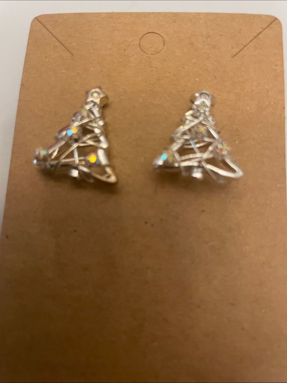 Silver Crystal Accent Tree Stud Earrings - Women's Jewelry